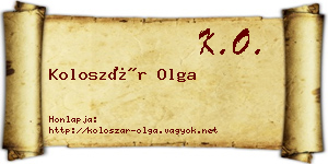 Koloszár Olga névjegykártya