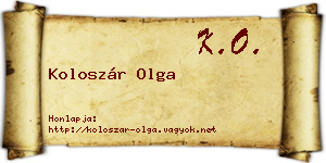 Koloszár Olga névjegykártya