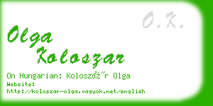 olga koloszar business card